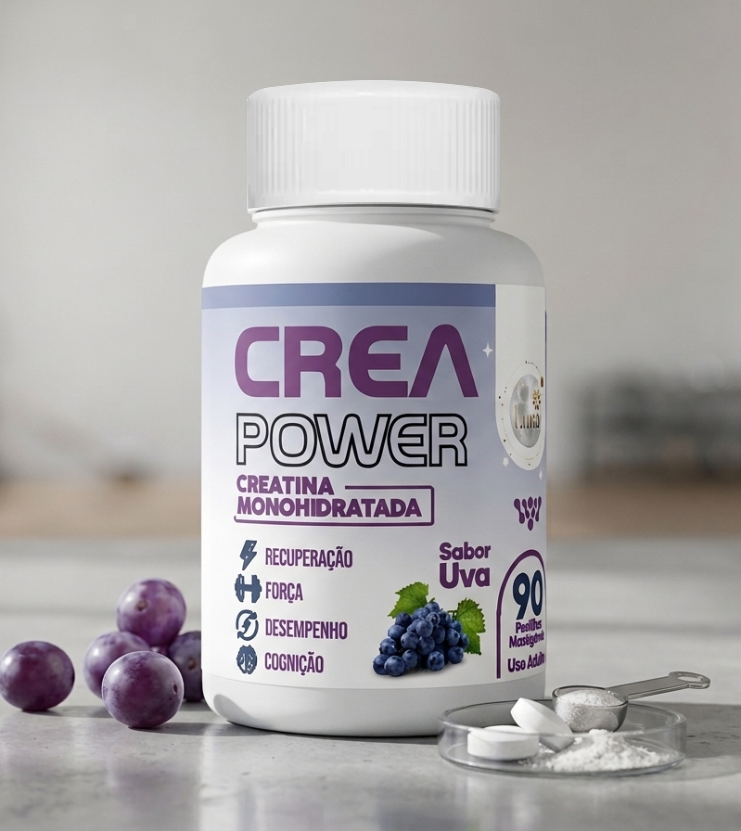 Creatina Monohidratada em Pastilhas Mastigáveis