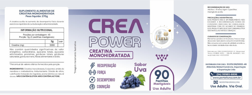 Creatina Monohidratada em Pastilhas Mastigáveis