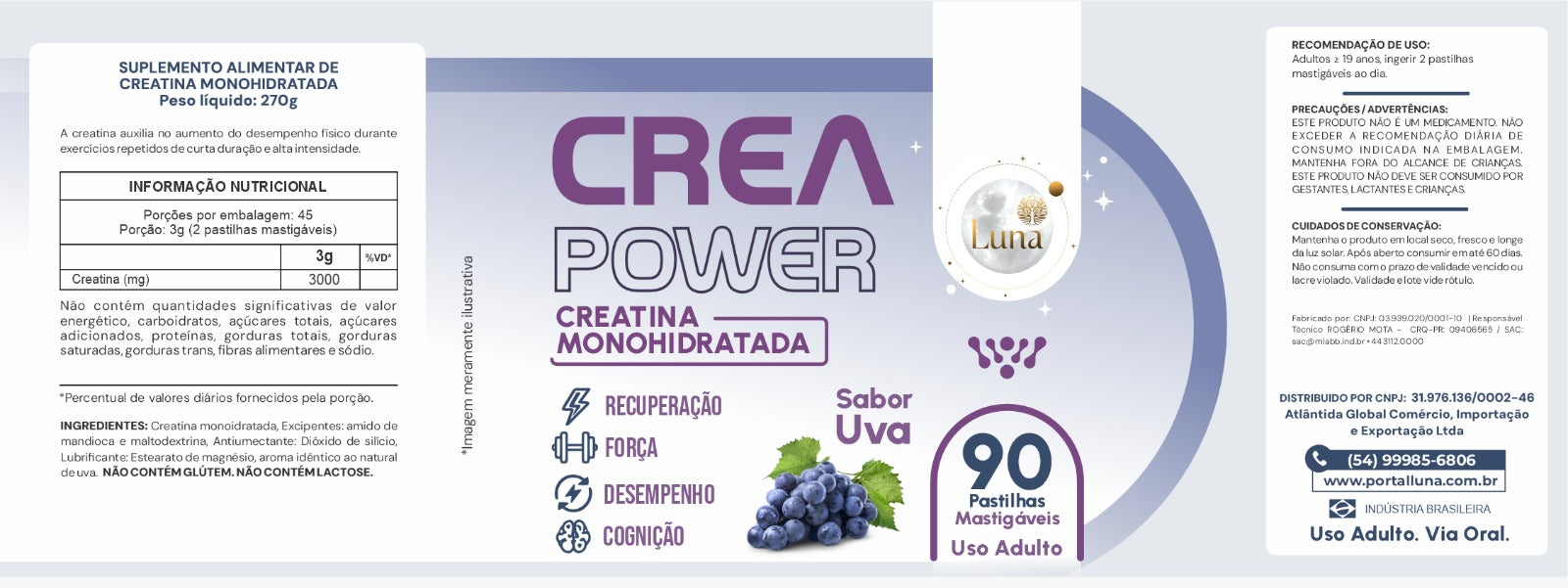 Creatina Monohidratada em Pastilhas Mastigáveis
