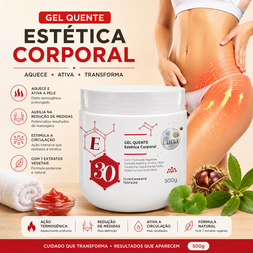 Gel Quente para redução de medidas - Efeito termoativo 500g
