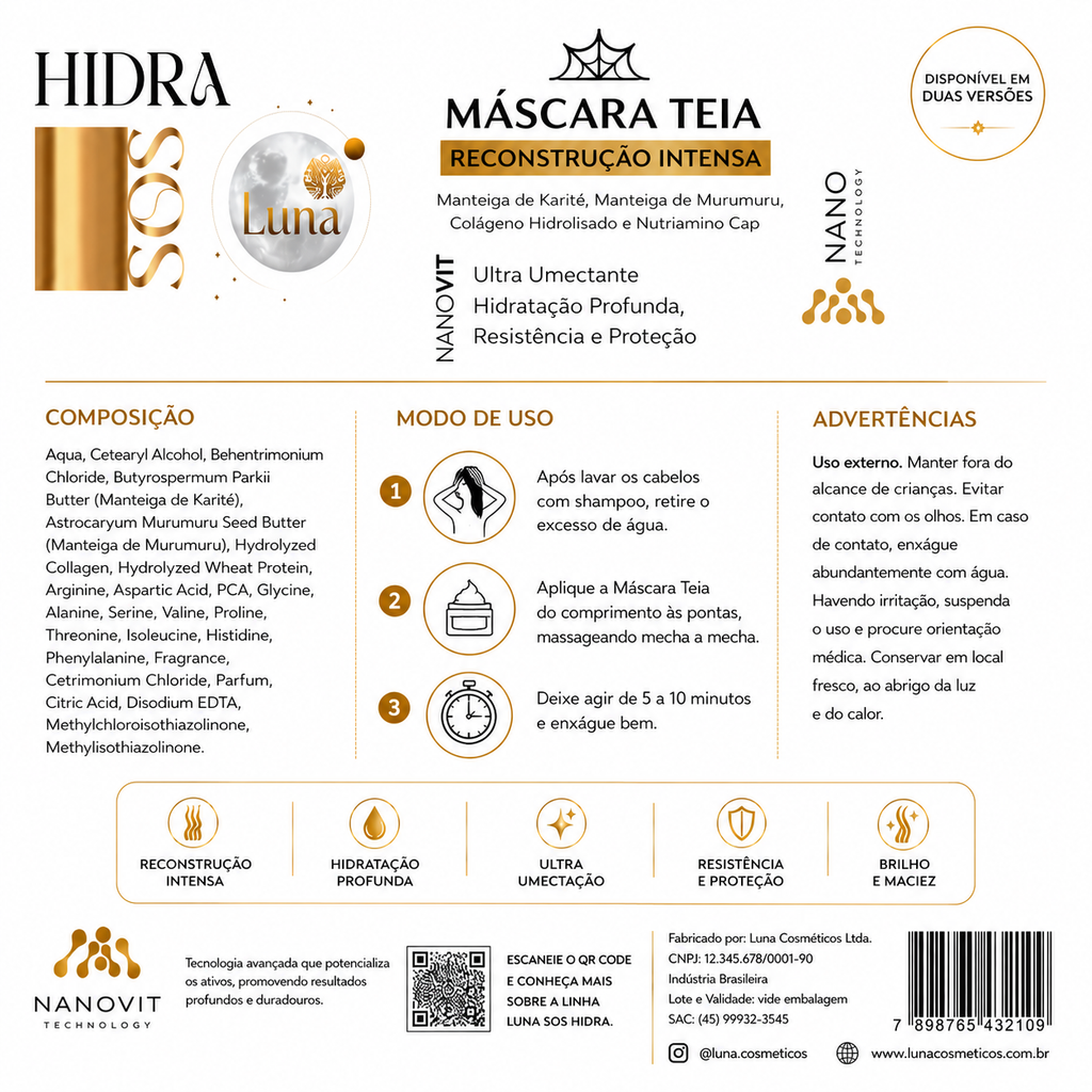 Máscara Efeito Teia Reconstrução Intensa 300g