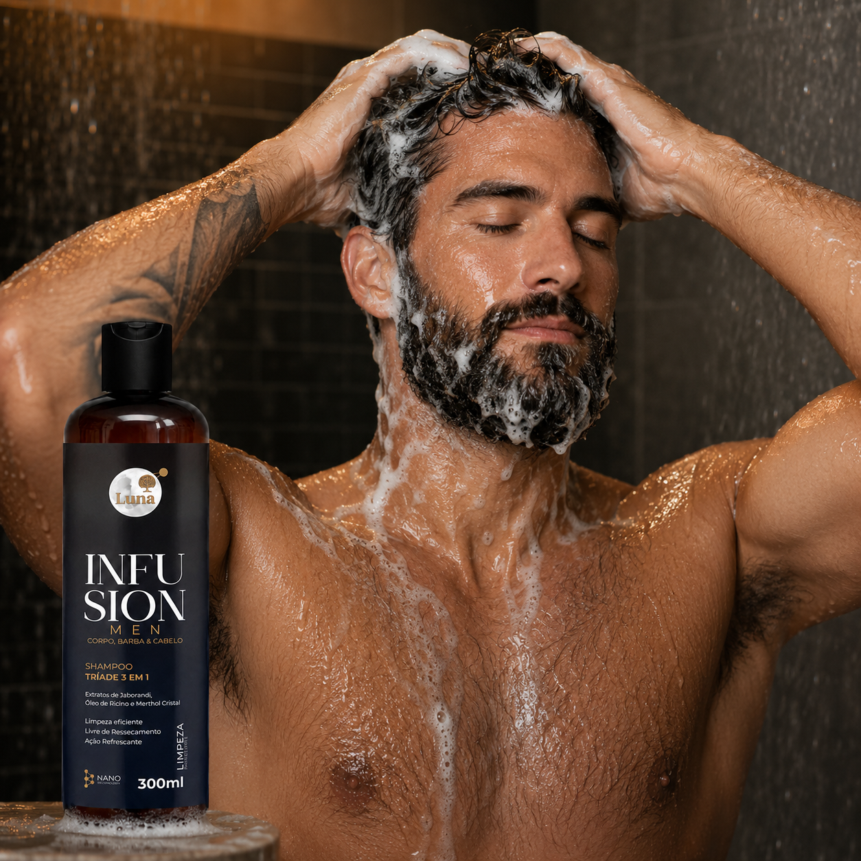 Shampoo Infusion Men Tríade 3 em 1 LUNA 300ml