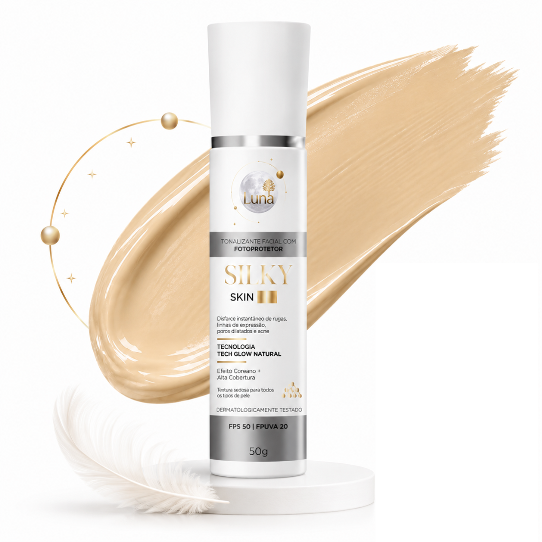 Silky Skin Tonalizante Facial 3 em 1: Proteção, Cobertura e Tratamento 50g