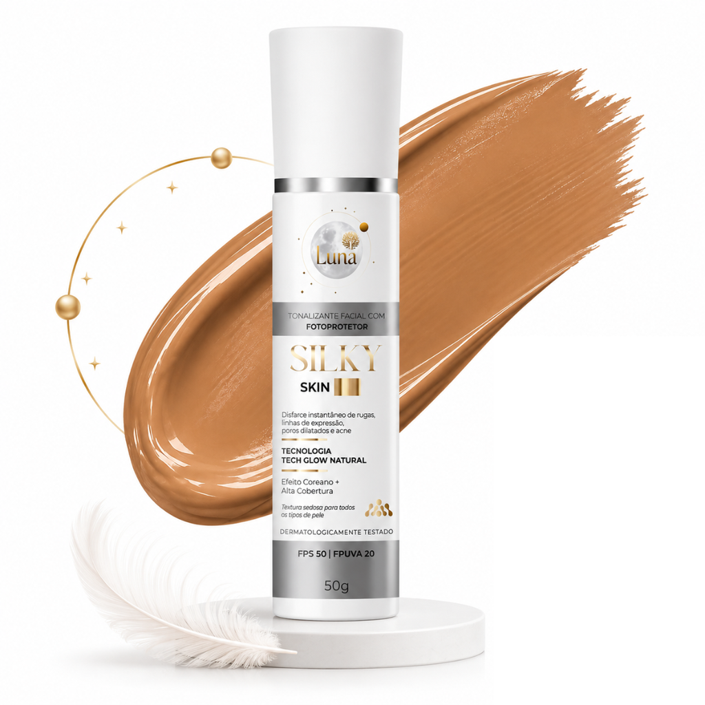Silky Skin Tonalizante Facial 3 em 1: Proteção, Cobertura e Tratamento 50g