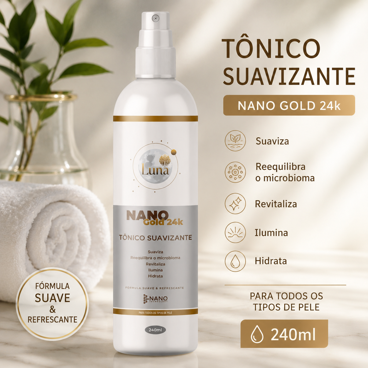 Combo de Cuidados Faciais Nano Gold – Compre 2 e Leve 3