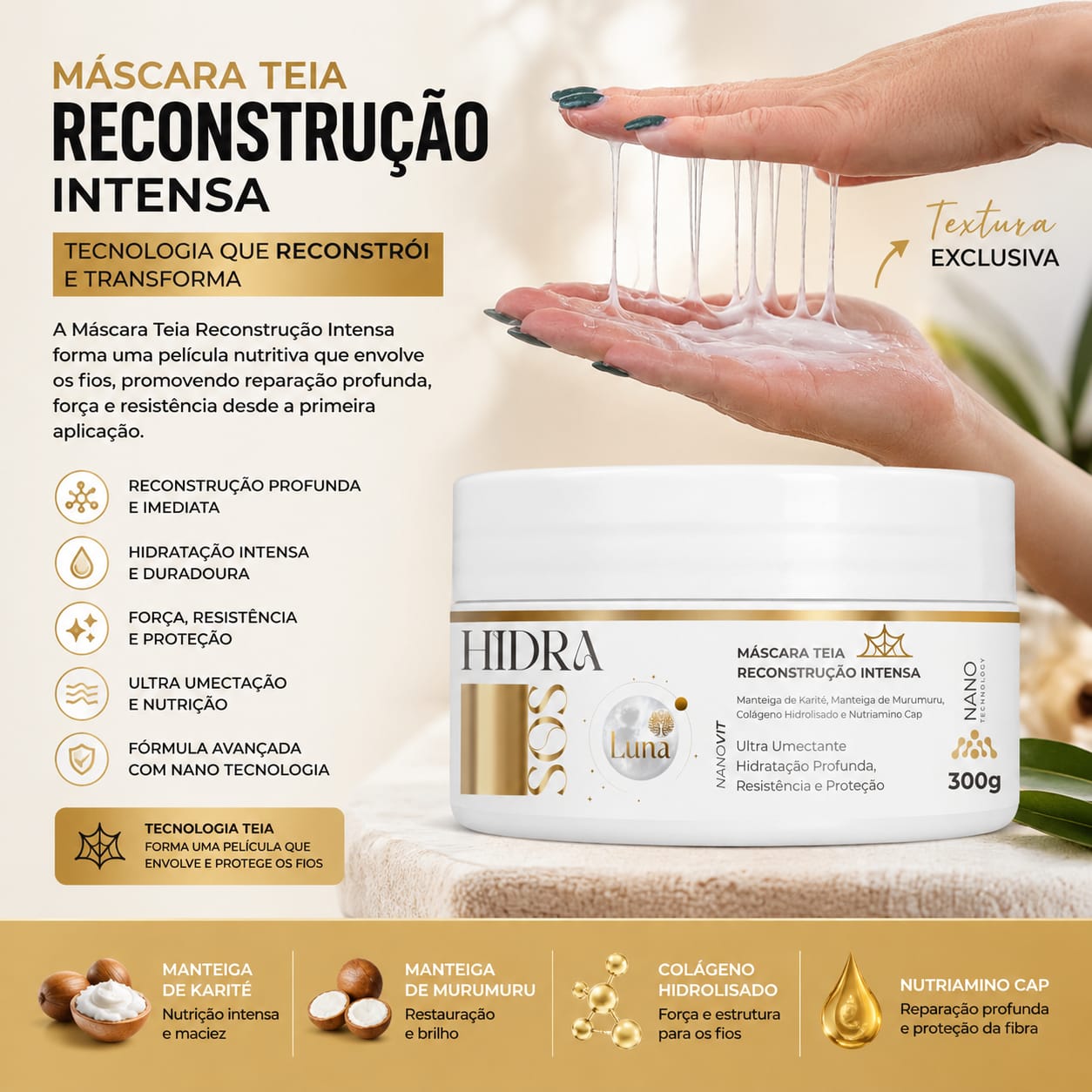 Máscara Efeito Teia Reconstrução Intensa 300g
